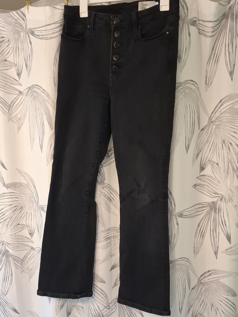 High-Rise Button-Fly Women’s Jeans in Black - 30" Waist